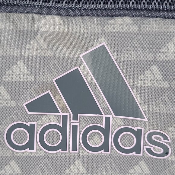 Adidas Youth Backpack Gray Pink School Laptop Travel Book Bag - Picture 3 of 13